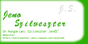 jeno szilveszter business card